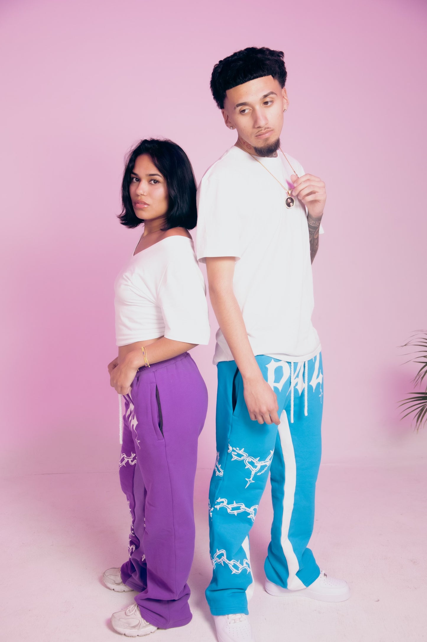 “CHAIN THREADZ” Flared Sweats
