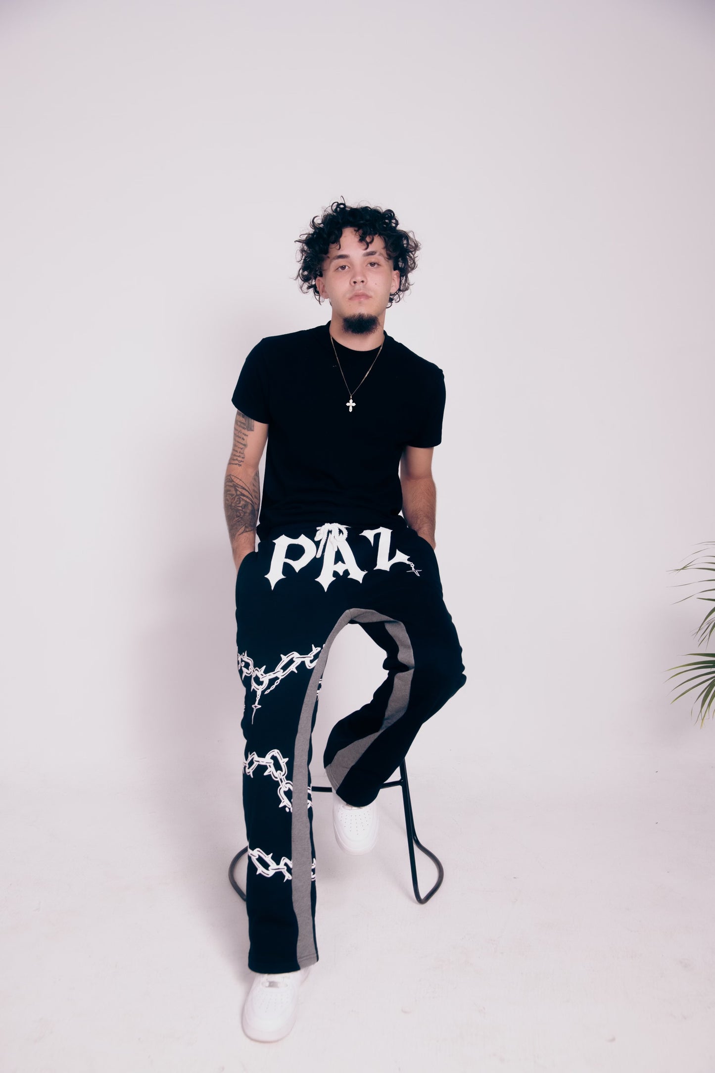 “CHAIN THREADZ” Flared Sweats